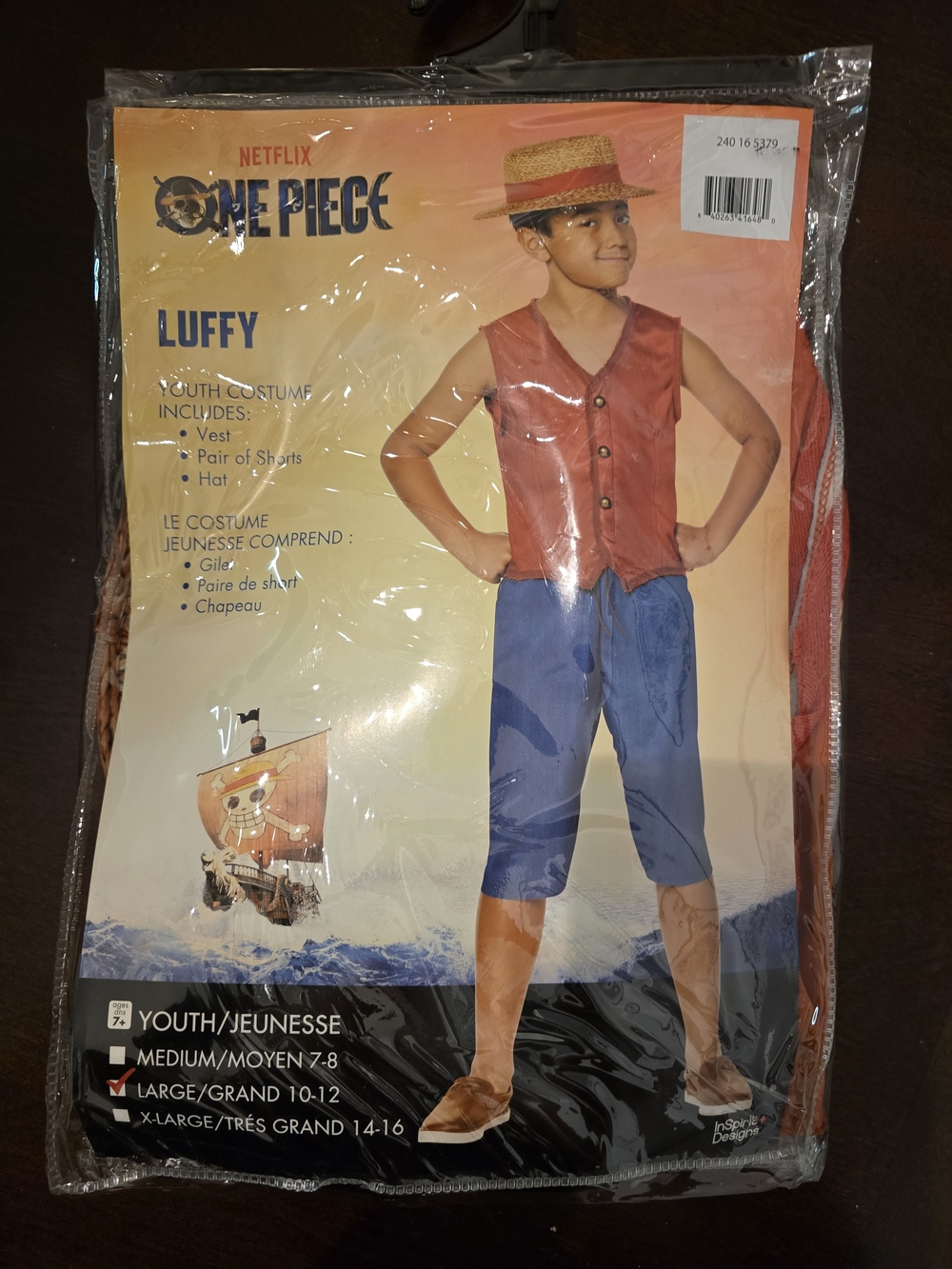 Netflix One Piece Luffy Kids Costume - Large